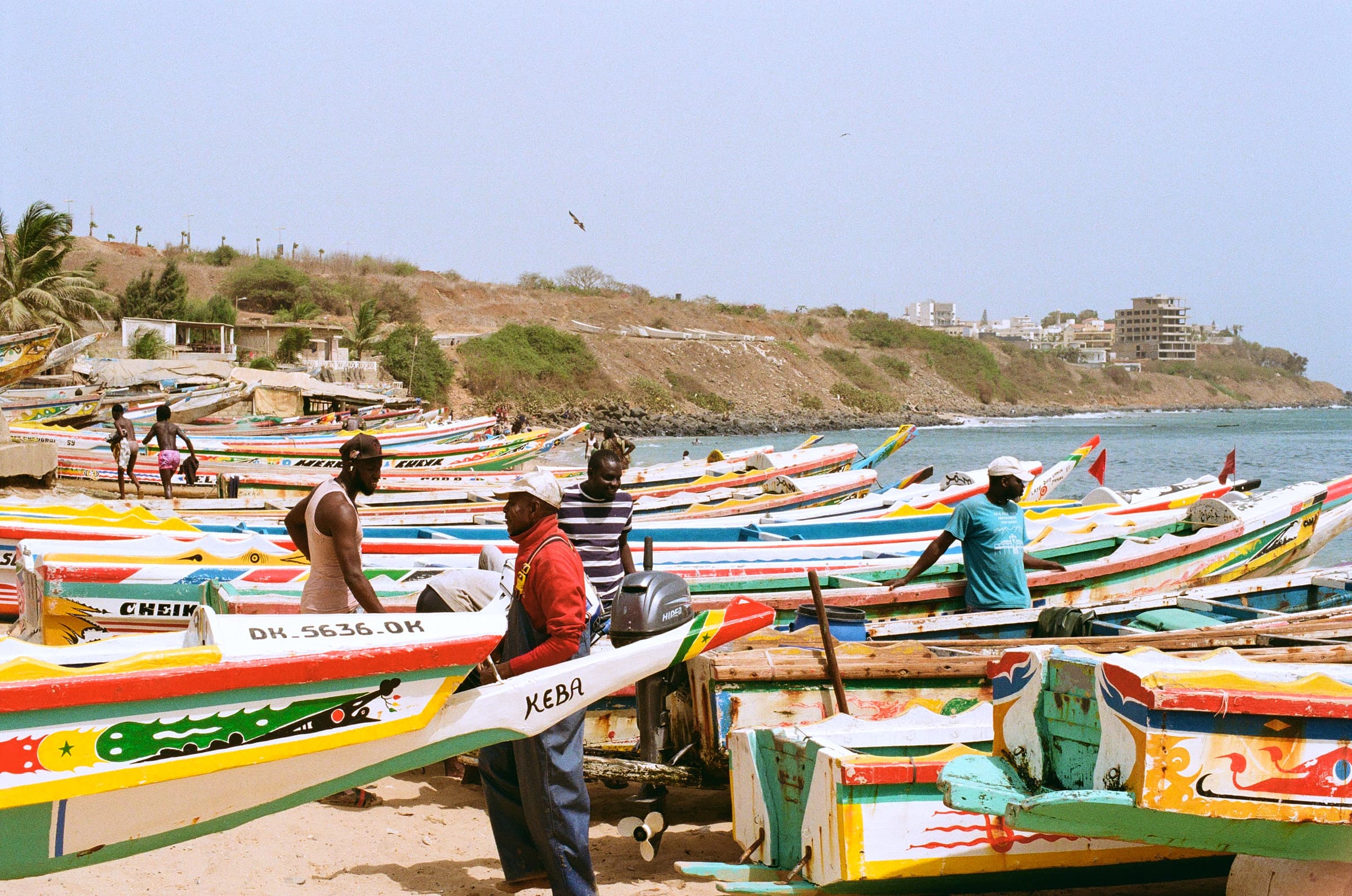 Photo of Lebou fishermen with their boats